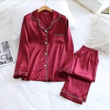 005 Mehroon Silk Nightwear