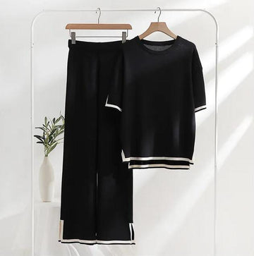 006 Black Baggie Style half Sleeves T-shirt With Loose Trouser