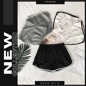 Pack Of 3 Plain Shorts For Ladies