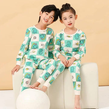 Baby Or Baba Off White Crocodile Printed Full Sleeves T-shirt With Printed Pajama Suit for Kids (1 Pcs)