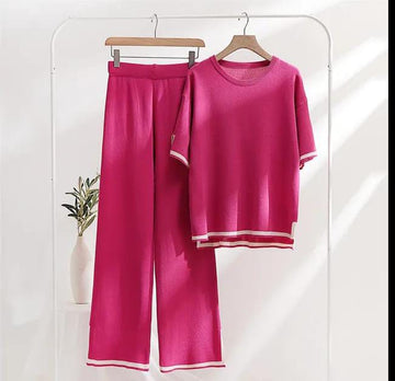 006 Hot Pink Baggie Style half Sleeves T-shirt With Loose Trouser