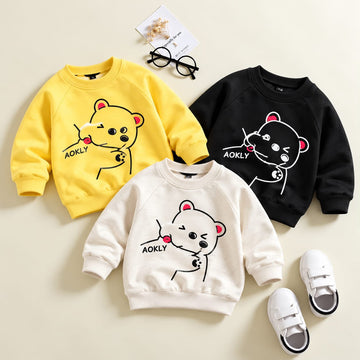 00000           Bear Aokly Printed Sweatshirt Pack of 3