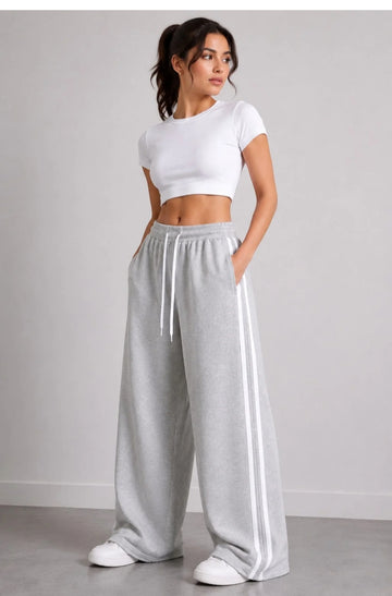 0000            Grey White Stripes Terry Baggie Trouser for Her