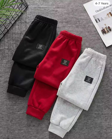 0000                   Kids Smart Fit Joggers Pack of 3 (Black,Red,Grey)