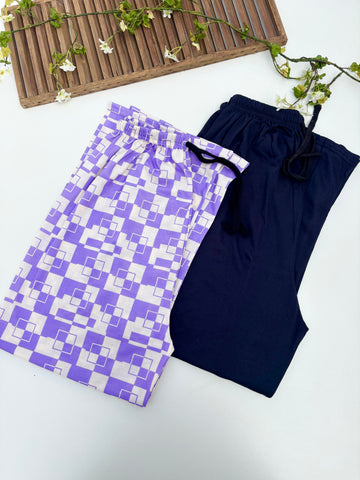 0000           Woman's Printed Trousers- Pack of 2