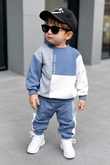 0000         New Colour Block Kids Tracksuit