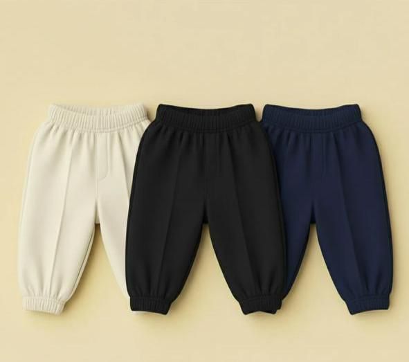 0000    Kids Joggers Pants Pack Of 3 Pants (Navy Blue/Black/Cream)