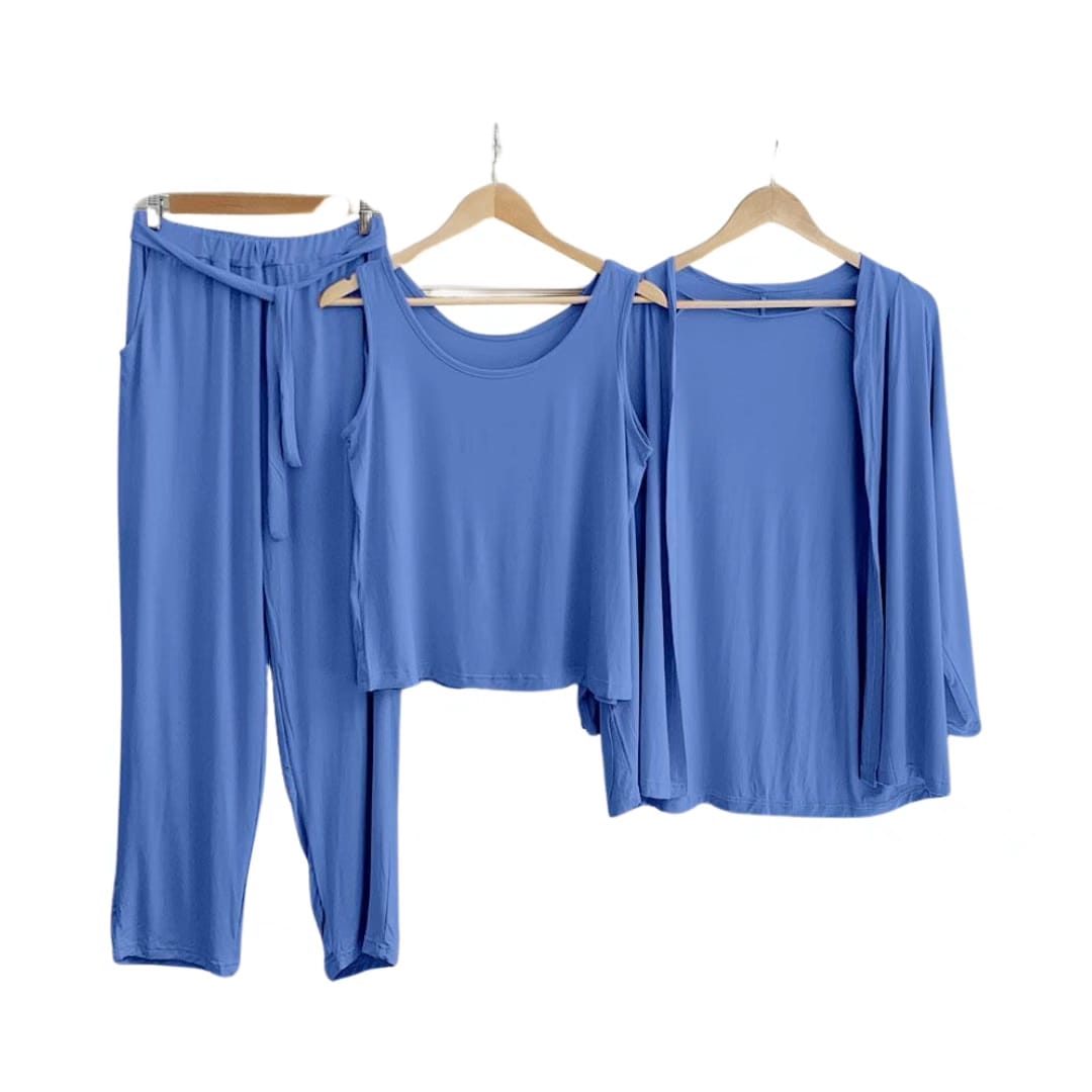 0000  Baby Pink 3Pcs Sleepwear (Sando Shrug Trouser)