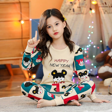 Multicolor Happy New Year Printed Kids Suits (01 Pcs)