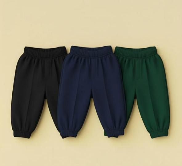 0000    Kids Joggers Pants Pack Of 3 Pants (Navy Blue/Black/Bottle Green)