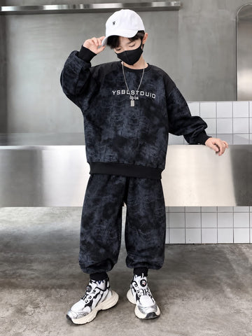 0000            Black YSBLSTUDIO Printed Tracksuit