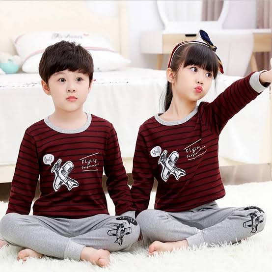Baby or Baba Maroon and Grey Flying Performance Print Kids Suits (1 Pcs)