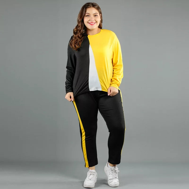 Multicolor Stylish Printed Half Sleeves T Shirt with Panel Pajama Suit for Her