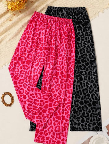 0000         Pack of 2 Cheetah Printed Trousers.