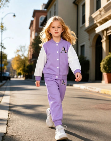 0000          Lilac A Printed Varsity Fleece Tracksuit