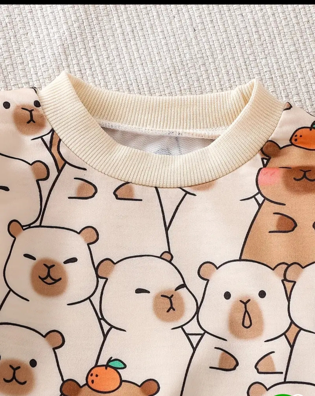 0000  All Over Bear Printed Sweatshirt With Brown Bell bottom Style Tracksuit For Kids